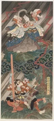 Actors Ichikawa Danjuro VII as Kan Shojo (top) and Segawa Kikunojo V as Umeo-maru, 1832